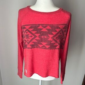 American Eagle Outfitters Red Patterned Sweatshirt